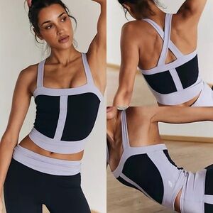 FP Movement by Free People “Come Sail Away” Black and Lavender Top